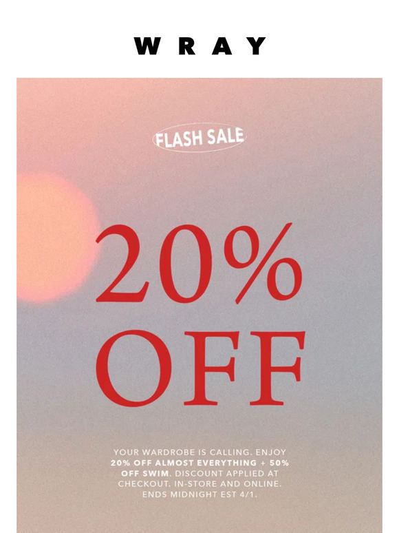 FLASH SALE ☀️ 20% Off Almost Everything