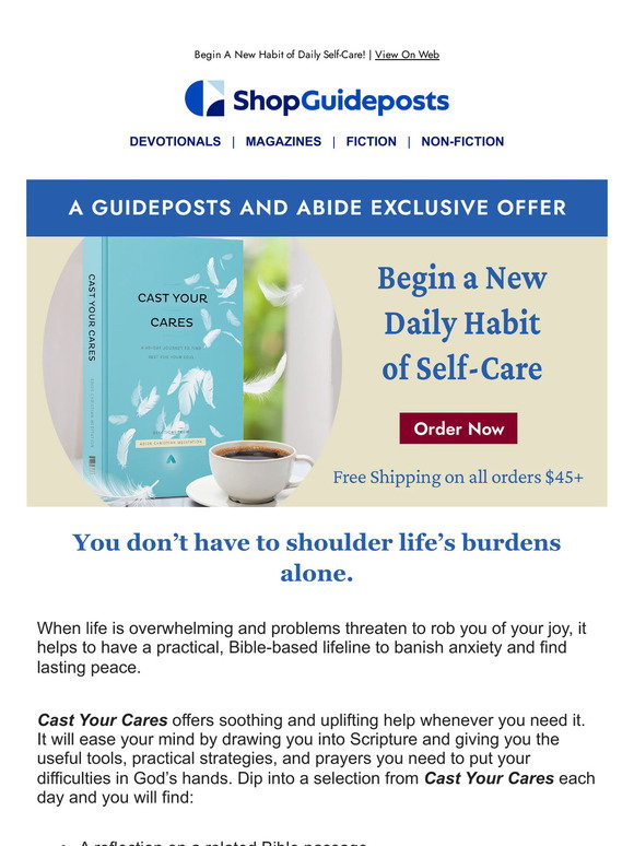 Shopguidepost Org Guideposts: Overwhelmed? Let 'Cast Your Cares' Bring You Peace and ...