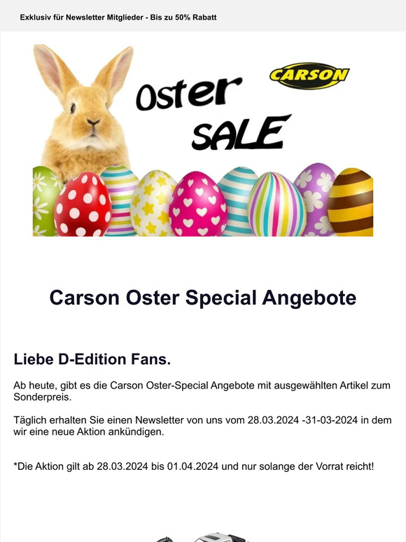 Die D-Edition 🐰 Oster Sale-Angebote HEUTE mit CARSON ⏰