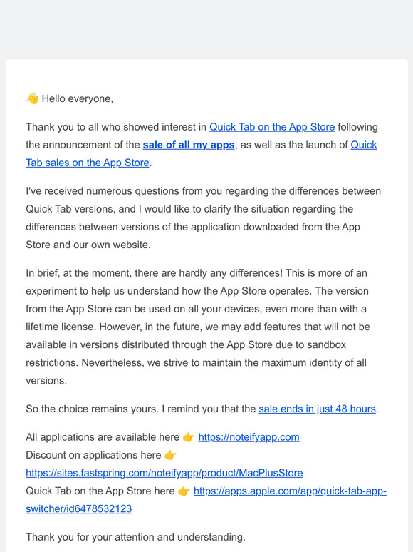 Quick Tab Versions: App Store vs. Direct Website - Explained