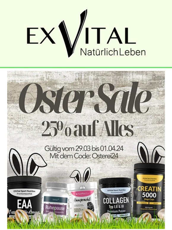🐰🥚 25% Rabatt Oster Sale bei EXVital