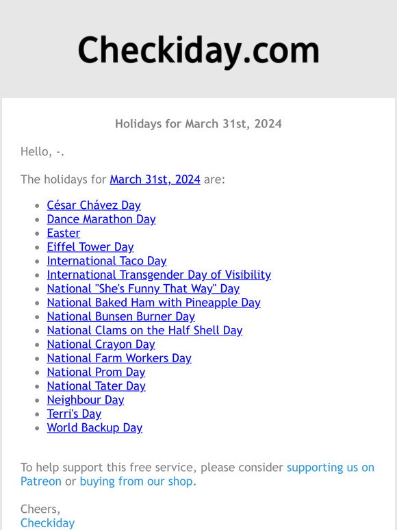checkiday-holidays-for-march-31st-2024-milled
