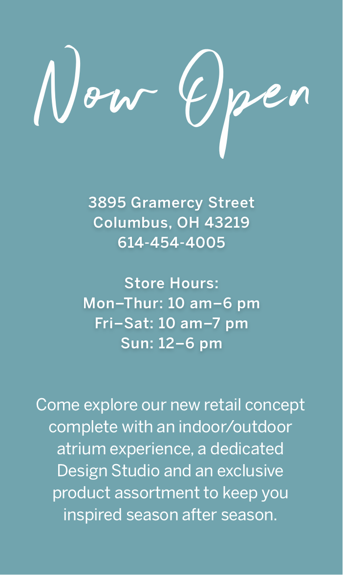 Frontgate Now Open! Come explore our new Columbus store today. Milled