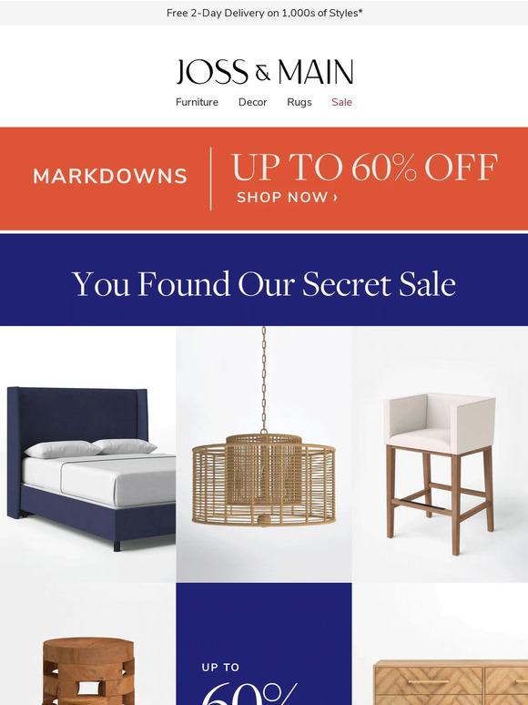 Joss & Main Email Newsletters Shop Sales, Discounts, and Coupon Codes