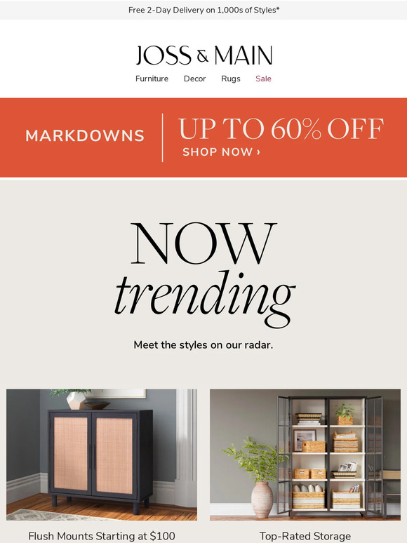 Joss & Main Email Newsletters Shop Sales, Discounts, and Coupon Codes