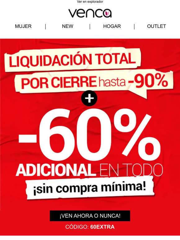 Último día para comprar en Venca