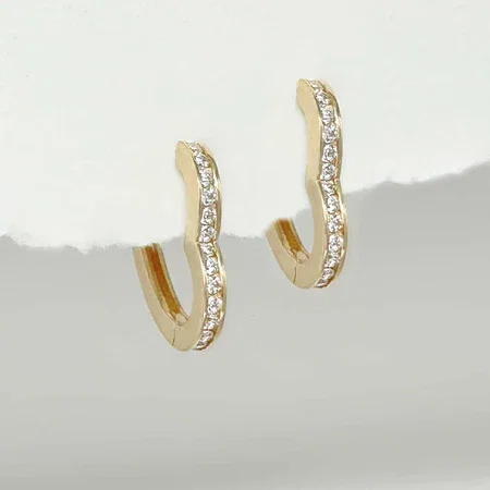 Gold Heart Hoop Earrings