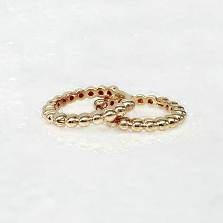Gold Beaded Hoop Earrings
