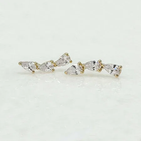 Pear Shaped Gold Ear Climber