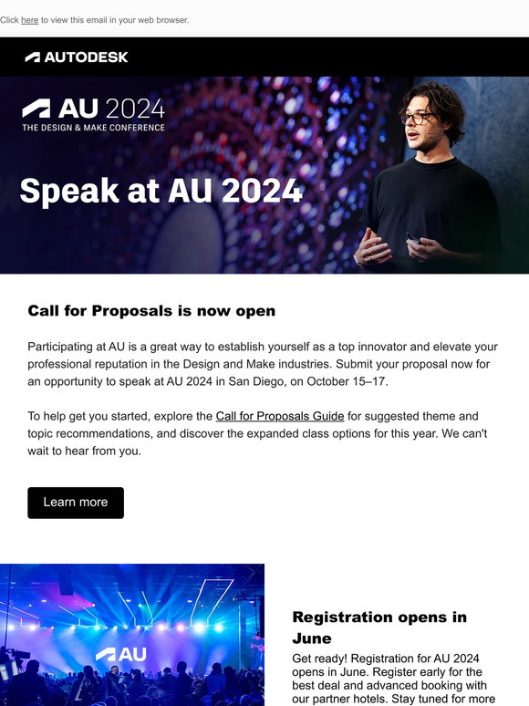 Autodesk AU 2024 Call for Proposals is now open Milled