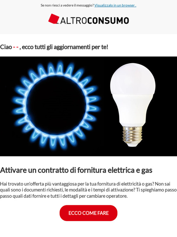 Altroconsumo: Come Attivare Un Contratto Luce E Gas | Milled