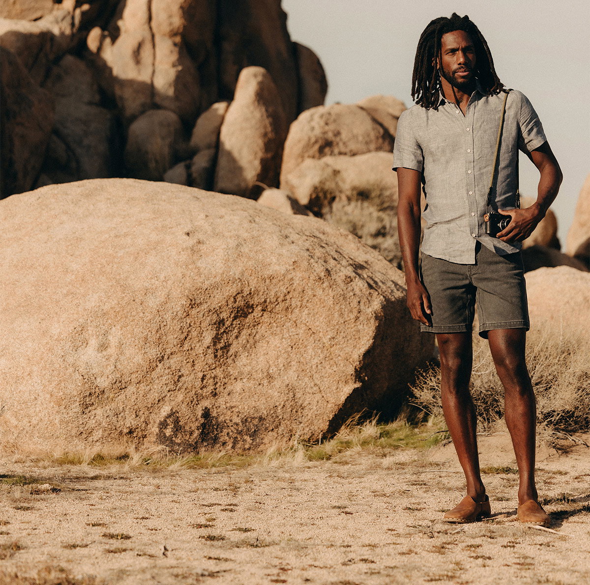The Camp Short in Coal Chipped Canvas