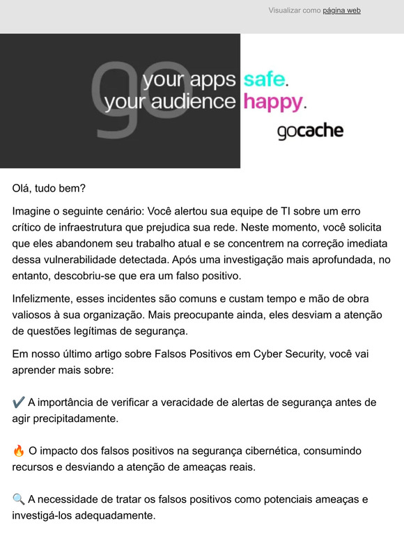 📊 Como lidar com Falsos Positivos em Cyber Security? | GoCache