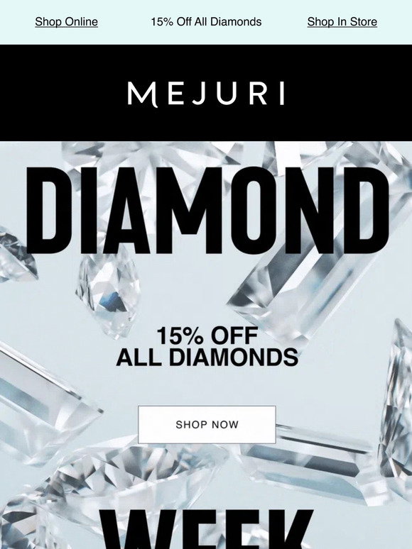 Diamond Week Mejuri: Diamond Week: 15% off all diamonds | Milled