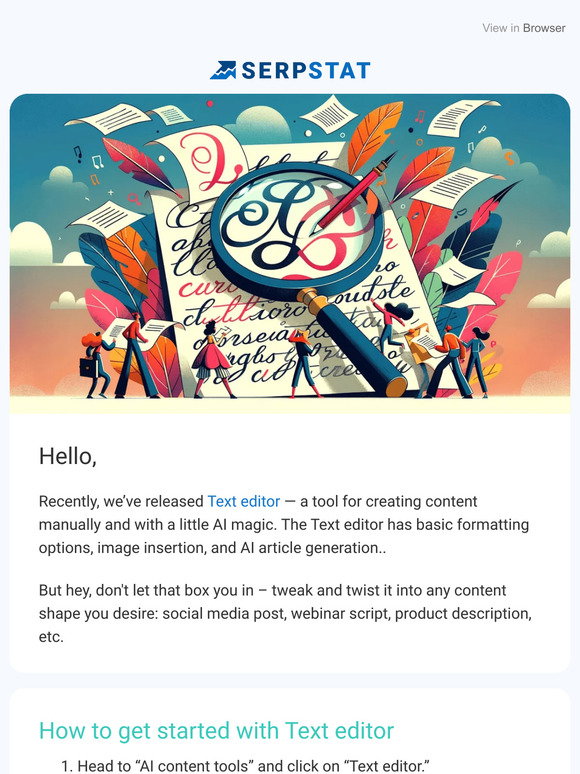 Serpstat: 🤖 How to Use the AI-Powered Text Editor to Create Content ...