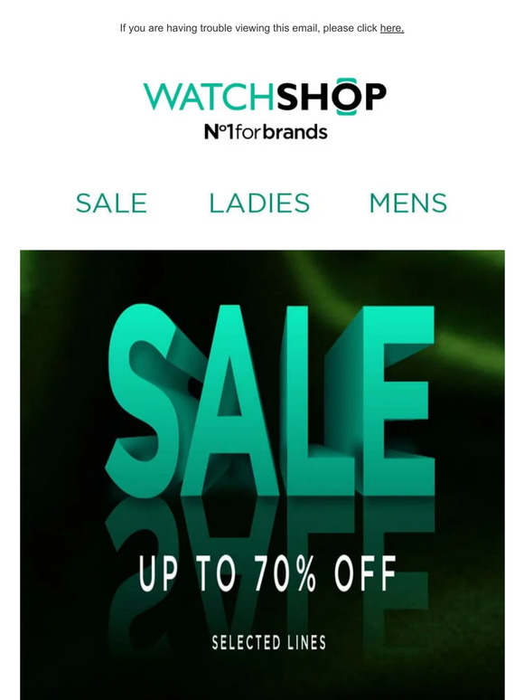 Watchshop SALE | Up to 70% off | Selected Lines