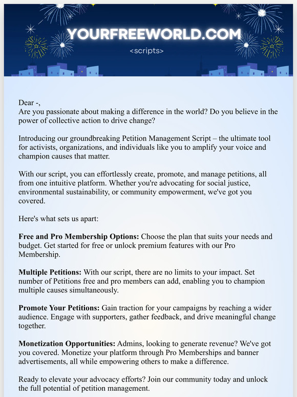 Unlock Your Advocacy Potential with Our Petition Management Script!