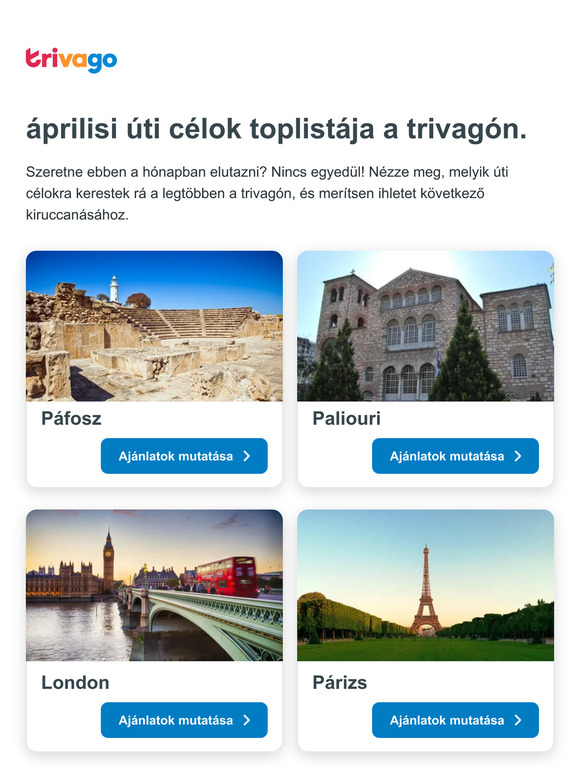 Ezek a legnépszerűbb áprilisi úti célok