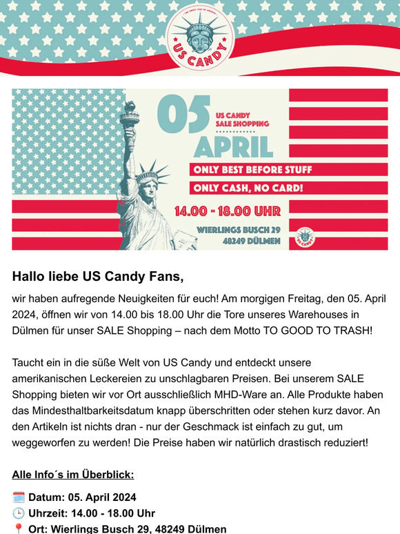 Schnäppchenalarm: US Candy Warehouse SALE! 🍭💸