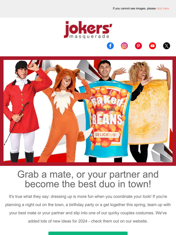 Jokers Masquerade: Couples Fancy Dress Ideas for 2024 👬 | Milled