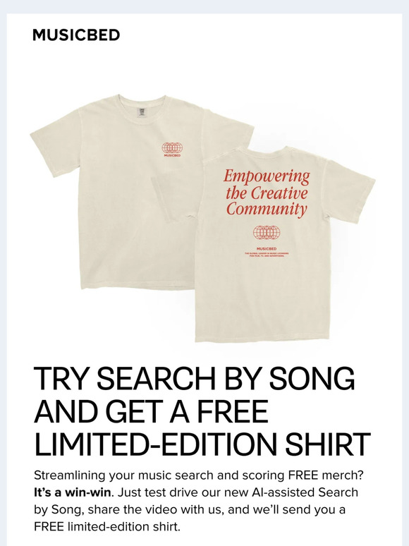 Step 1: Search by Song 🔎 Step 2: Get a FREE Shirt 👕