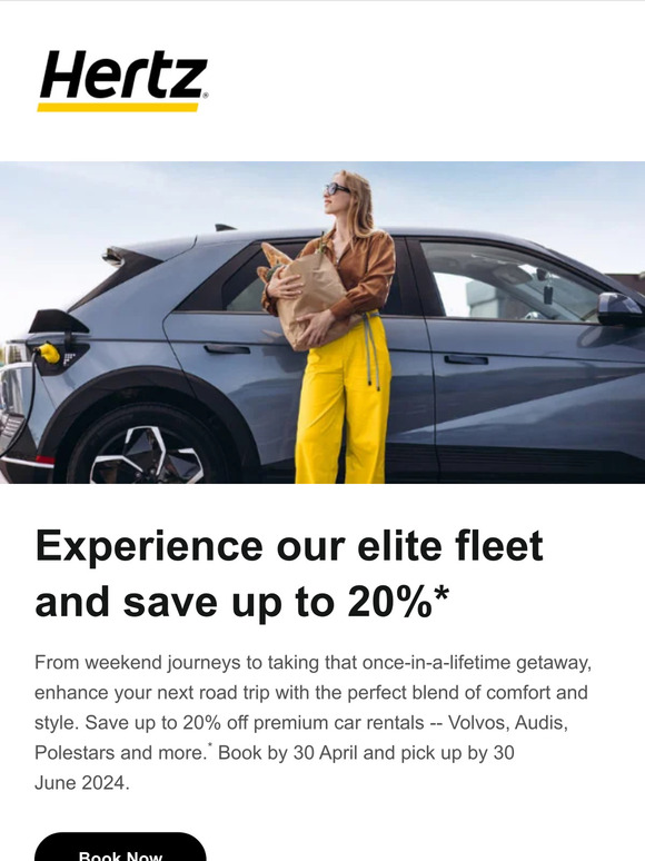 —, save up to 20% on premium car rentals