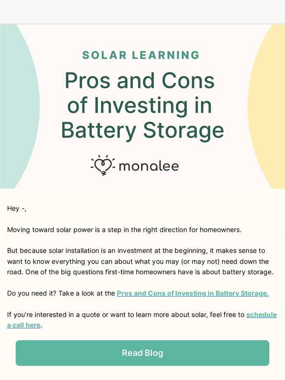 Pros and Cons of Investing in Battery Storage for Your Solar Design