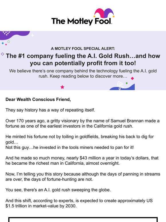 The Motley Fool: Motley Fool Issues A.I. Buy Alert | Milled