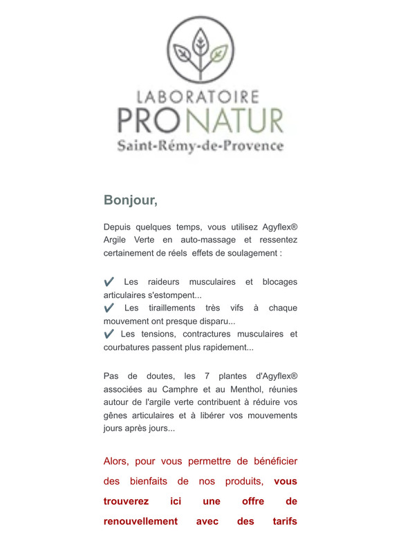 Jusqu'à 3 AGYflex® ARGILE VERTE offerts !