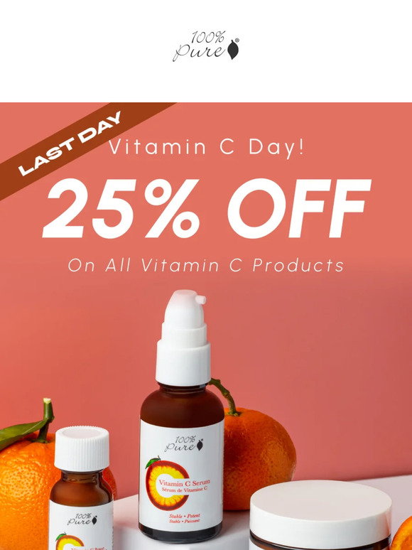100 Percent Pure: 💔 You'll Regret Missing Our Vitamin C Day Sale | Milled