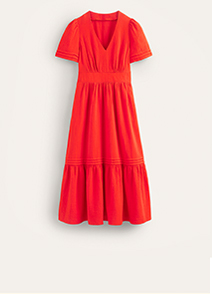 Eve Doppeltuch-Midikleid - Flame Scarlet