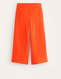 Verkürzte Doppeltuch-Hose - Mandarinenorange