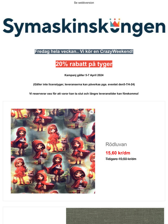 CrazyWeekend! 20% Rabatt och trevliga nyheter!!