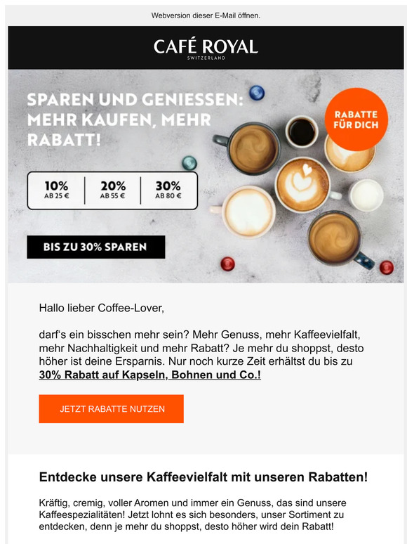 Mehr kaufen, mehr genießen, mehr sparen: unsere Rabatte!