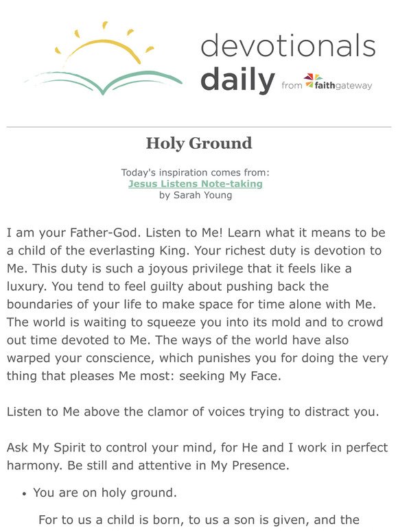 you are on holy ground