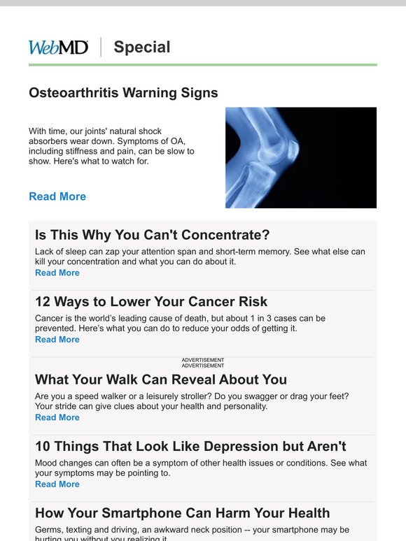 Osteoarthritis Warning Signs
