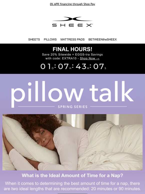 Sheex What really is the ideal nap length? Milled