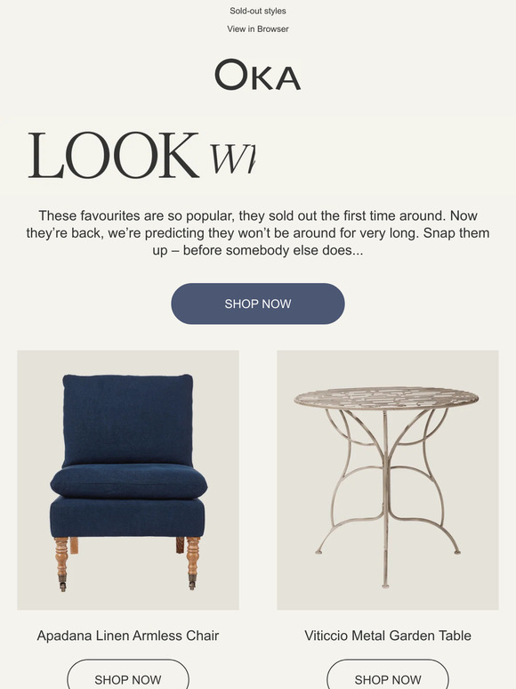 OKA Direct Email Newsletters Shop Sales, Discounts, and Coupon Codes