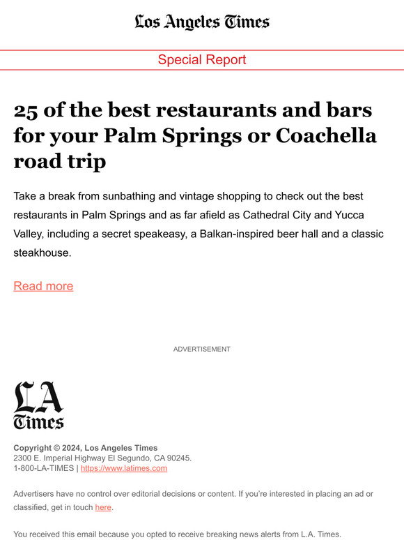 25 of the best restaurants and bars for your Palm Springs or Coachella road trip