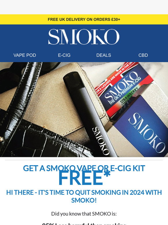 Smoko: Time to Quit in 2024 - Try a FREE Vape or E-Cig Starter Kit* | Milled