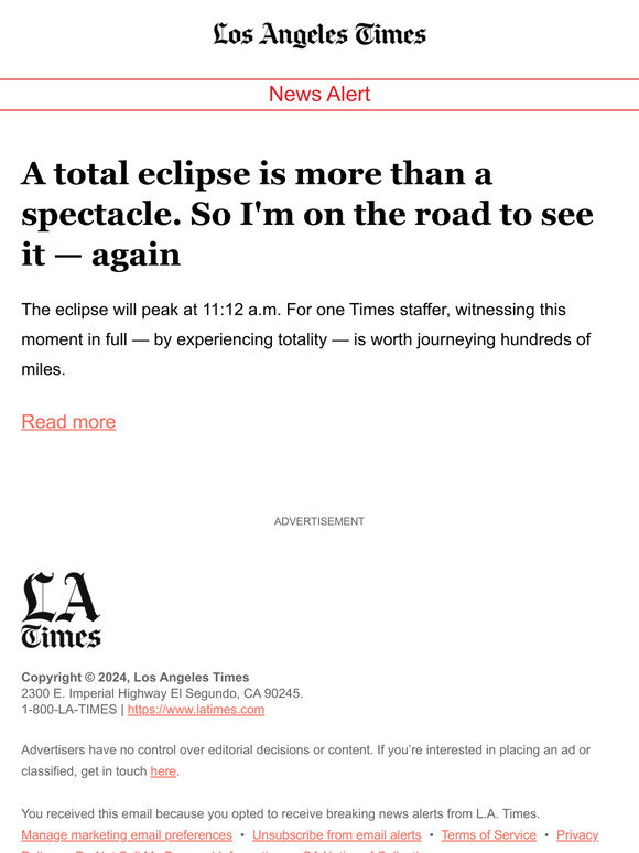 A total eclipse is more than a spectacle. So I'm on the road to see it — again