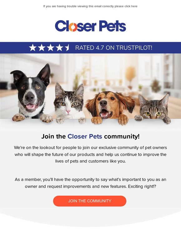 Pet lover, shape the future of Closer Pets products!