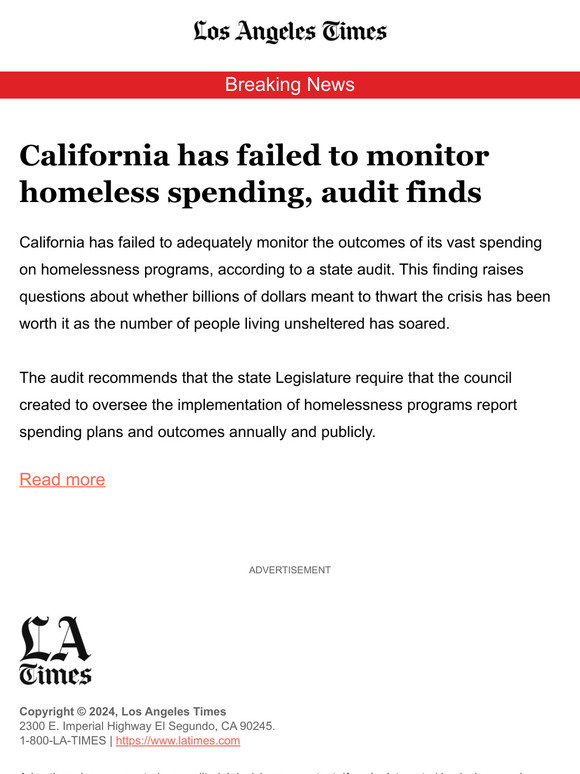 California has failed to monitor homeless spending, audit finds