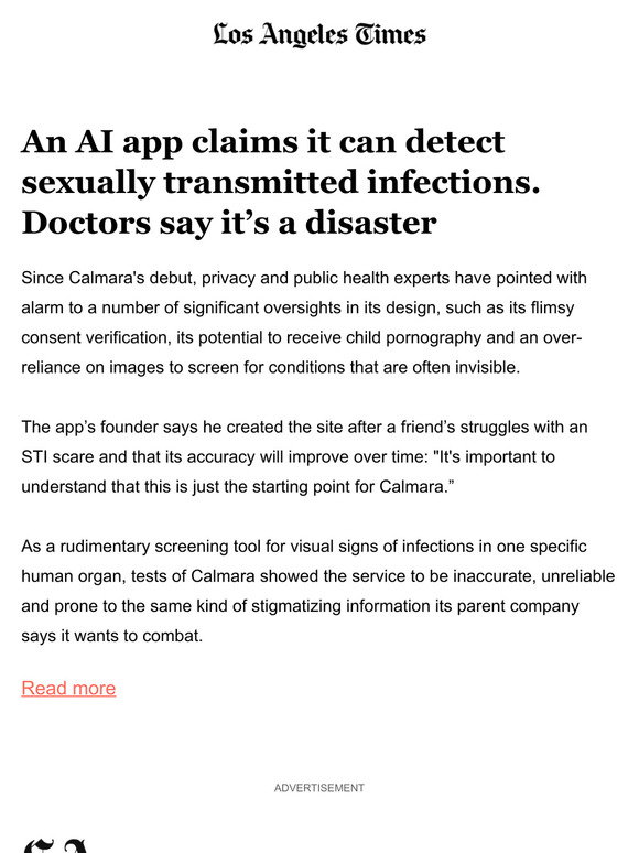 An AI app claims it can detect sexually transmitted infections. Doctors say it’s a disaster