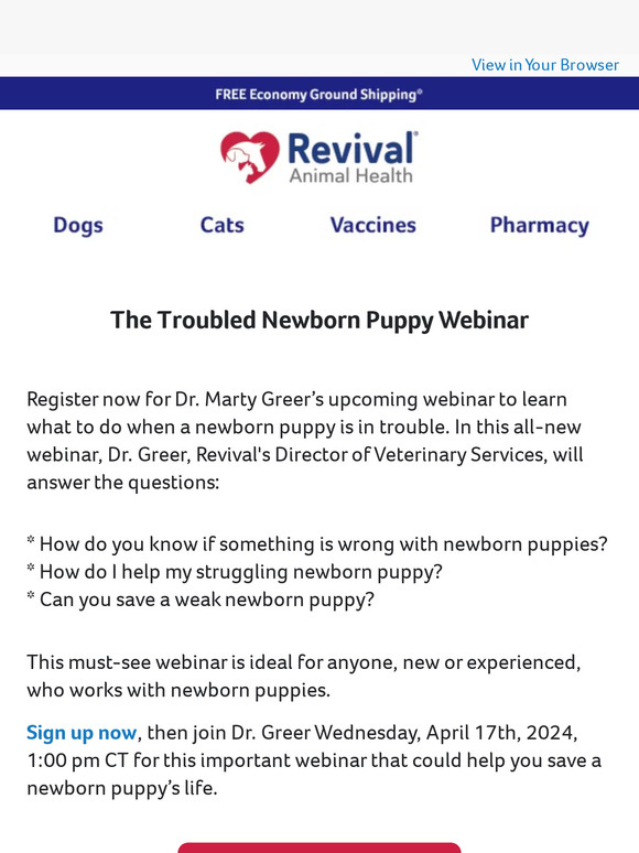 All-New Upcoming Webinar- The Troubled Newborn Puppy