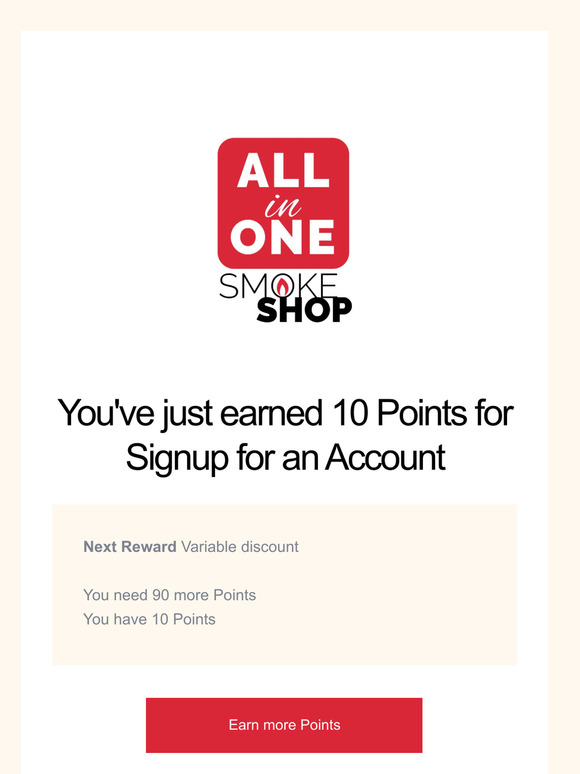 You've just earned 10 Points for Signup for an Account