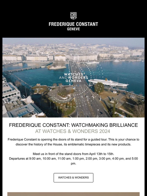 Frederique Constant invites you to Watches & Wonders: Explore Swiss watchmaking excellence.