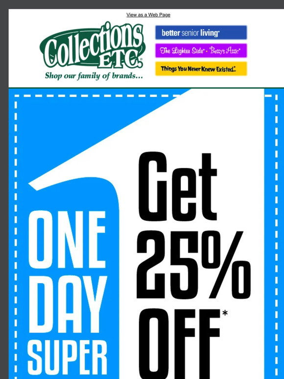 Collections Etc.: Grab Your 25% Discount: One Day Only | Milled