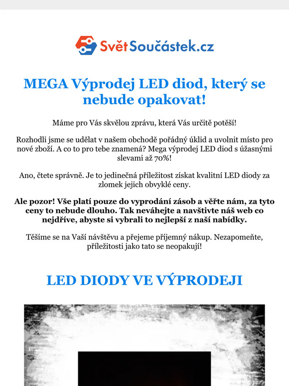 💡 Mega Výprodej LED diod - Slevy Až 70%! 🚀