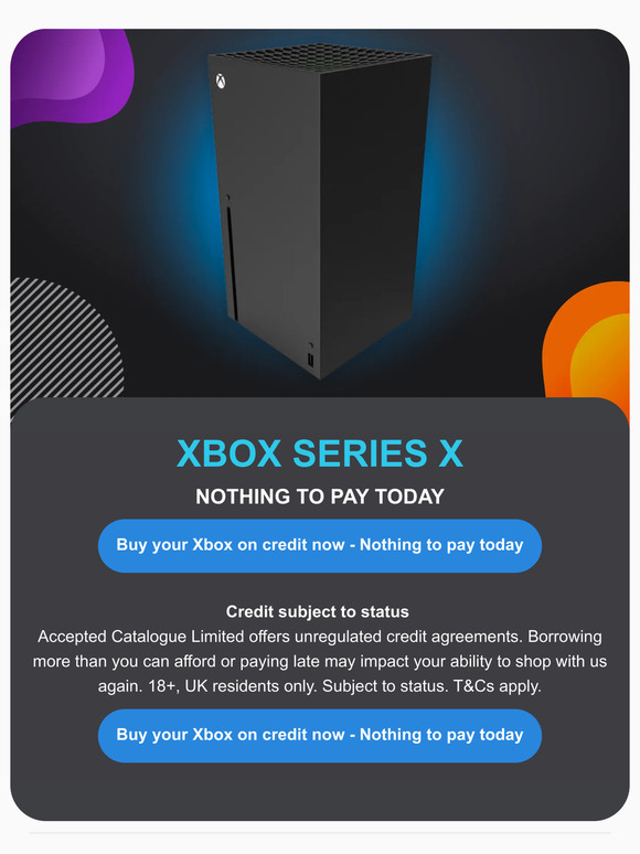 Yes Catalogue: 🎮 — Order An Xbox Series X With Nothing To Pay Today 